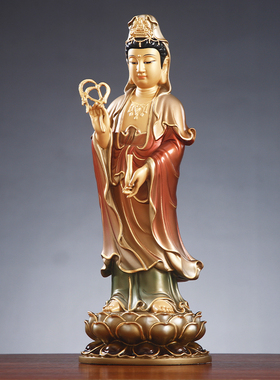 太古彩西方三圣塑像佛像黄铜像