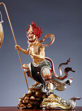 面然大士菩萨纯铜面燃神像摆件