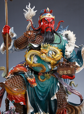 九龙关公纯铜像关二爷武财神