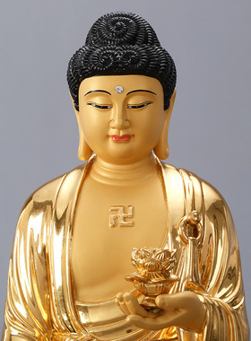 铜西方三圣观音供奉圆通佛具