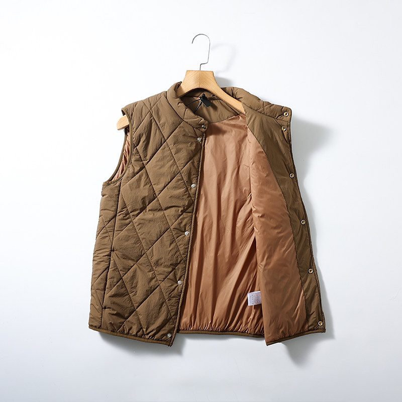 日系复古风！菱格绗缝！防风保暖！情侣款秋冬立领休闲棉马甲背心,淘宝优惠券,粉丝福利购,淘宝优惠卷