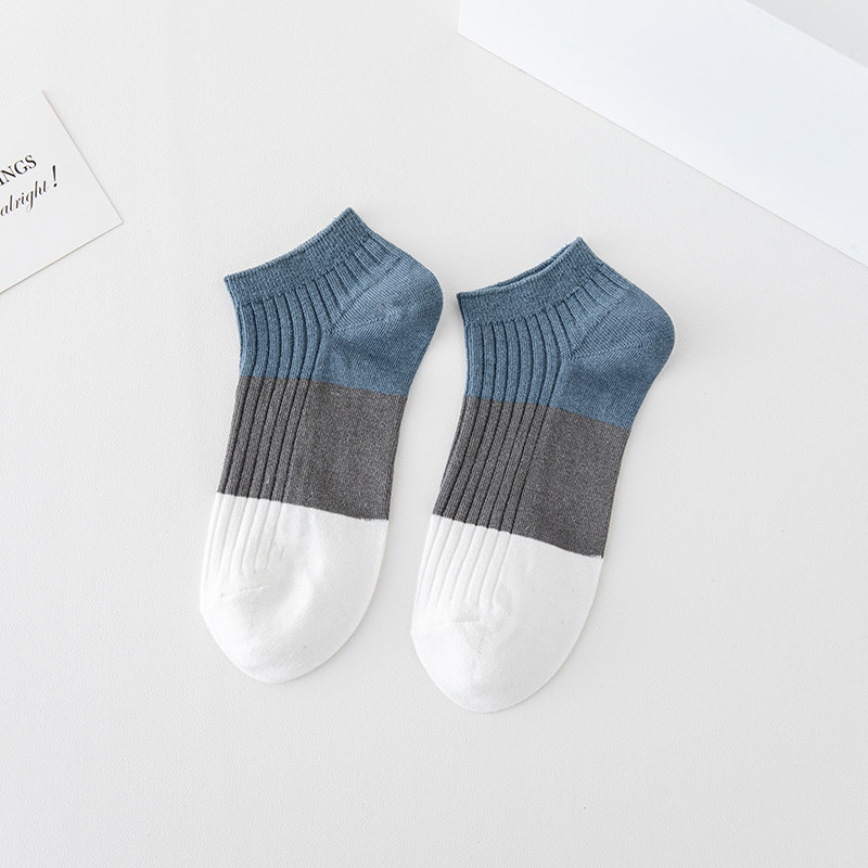 船袜男夏季薄款纯棉防臭吸汗透气2025新款双针拼色浅口袜男士百搭,淘宝优惠券,粉丝福利购,淘宝优惠卷