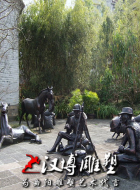 玻璃钢人物商业街雕塑园林景观