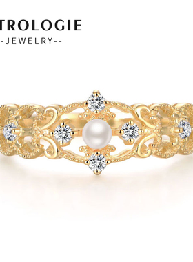 珍珠纯银戒指韩版时尚单身ins