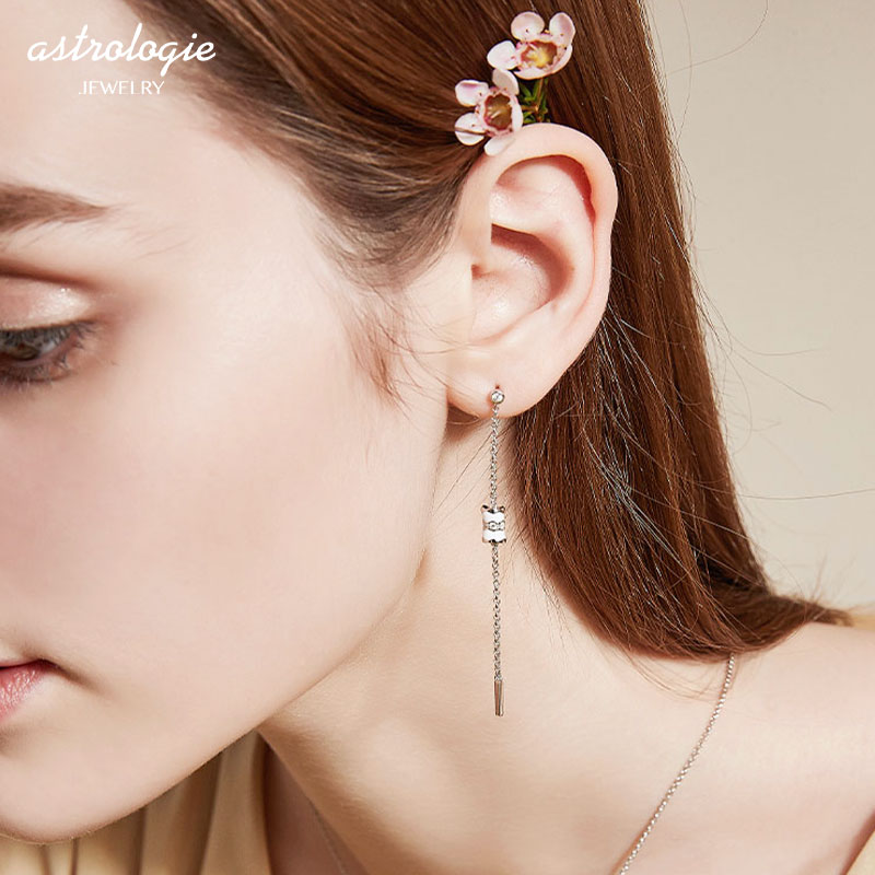 小蛮腰耳环女纯银长款气质耳线2025新款潮适合夏天显脸瘦的耳饰 - 图0