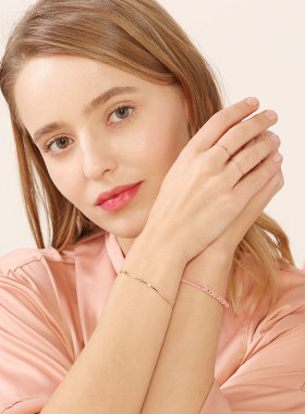 少女心竹节手链女纯银手镯小众设计简约ins个性小清新森系细手绳