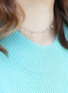 精灵菱光锆石项链女潮INS韩版