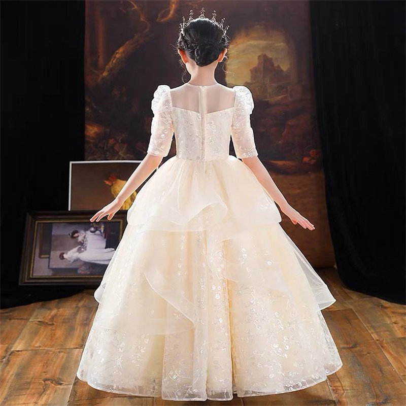 儿童礼服大码高端生日宴婚纱走秀女大童主持人女孩钢琴演奏演出服,淘宝优惠券,粉丝福利购,淘宝优惠卷