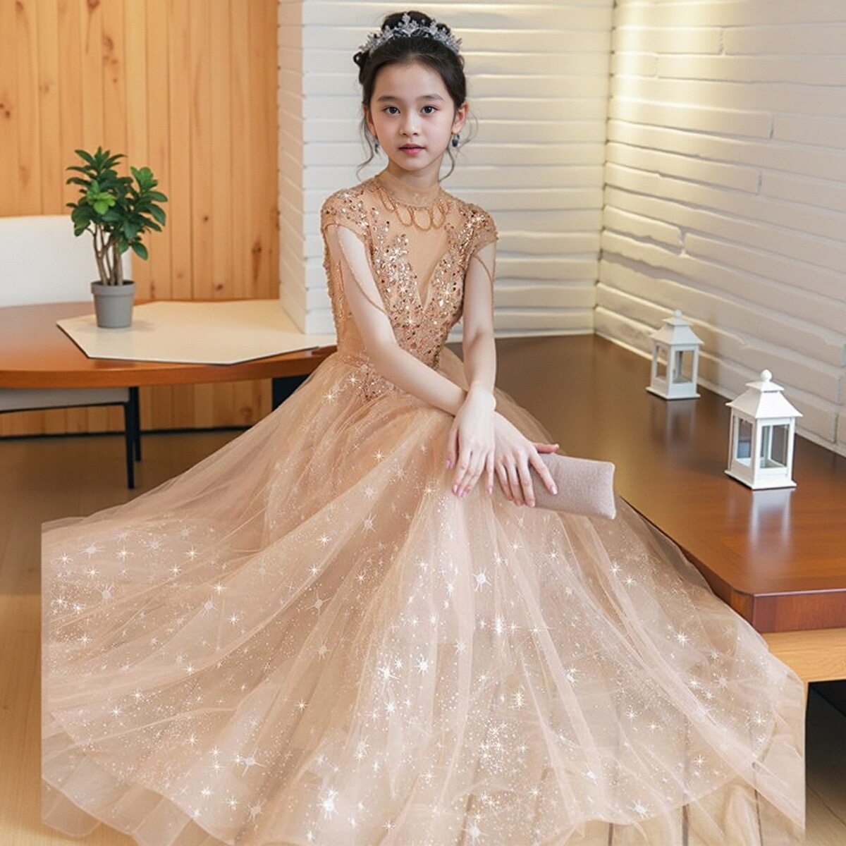 晚礼服女大童生日宴气质轻奢小众风范法式主持人18岁女孩成人礼裙,淘宝优惠券,粉丝福利购,淘宝优惠卷