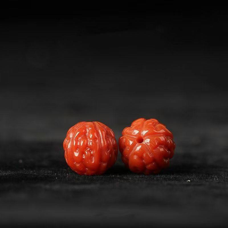 南红金刚圆珠玛瑙顶珠配饰手串diy手工配件单珠精工雕刻满色肉,淘宝优惠券,粉丝福利购,淘宝优惠卷