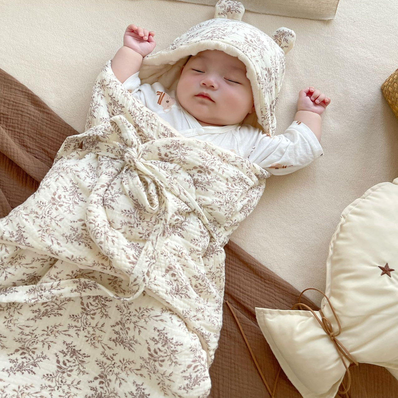 婴儿抱被春秋纯棉新生襁褓防惊跳初生宝宝产房蝴蝶包裹被冬款加棉,淘宝优惠券,粉丝福利购,淘宝优惠卷