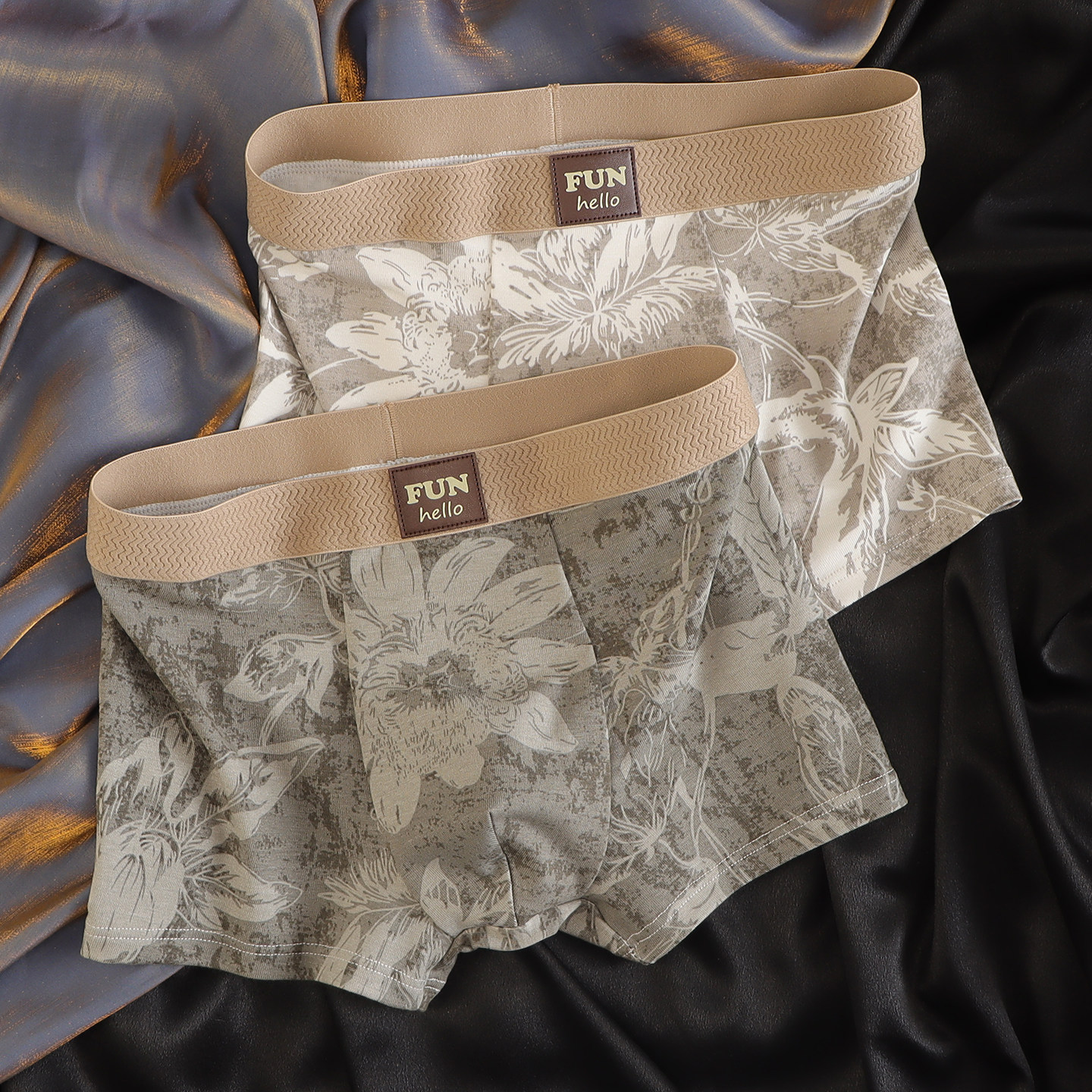 10A抑菌复古牛仔印花内裤男款棉质透气男士内裤青年运动潮流平角,淘宝优惠券,粉丝福利购,淘宝优惠卷