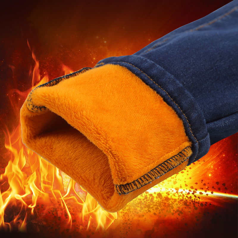 高腰加绒加厚2020年新款弹力牛仔裤 记忆花园牛仔裤