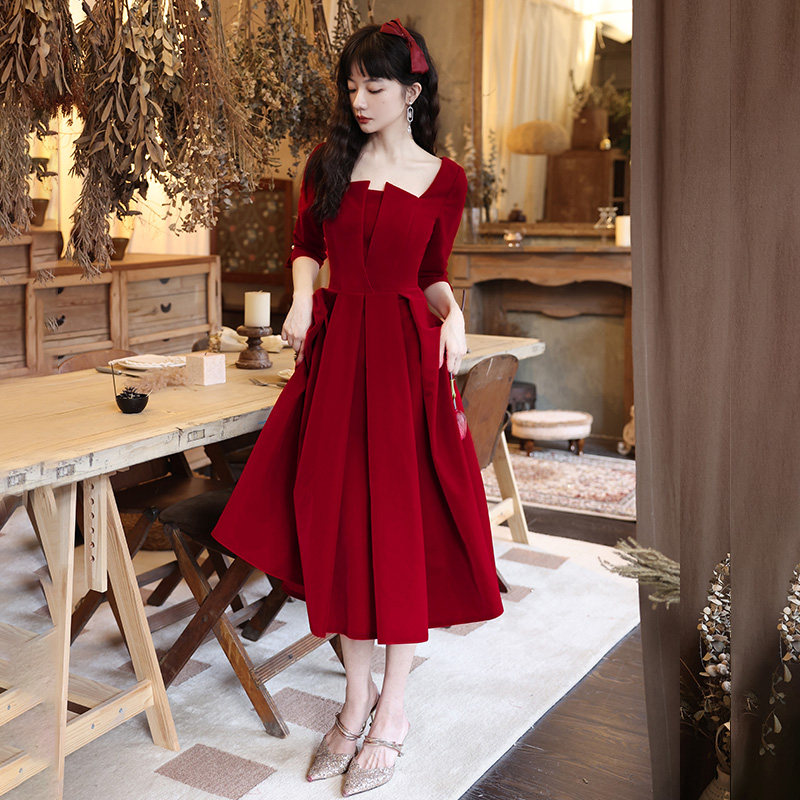 新娘2020新款秋季平时可穿敬酒服 花棠秀礼服/晚装