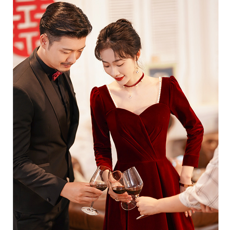 新娘结婚2021新款秋冬在逃敬酒服 花棠秀礼服/晚装