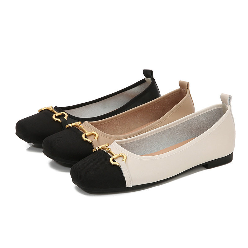 复古皮小香风豆豆鞋女夏平底2022春秋拼色单鞋软底奶奶鞋大码鞋,淘宝优惠券,粉丝福利购,淘宝优惠卷