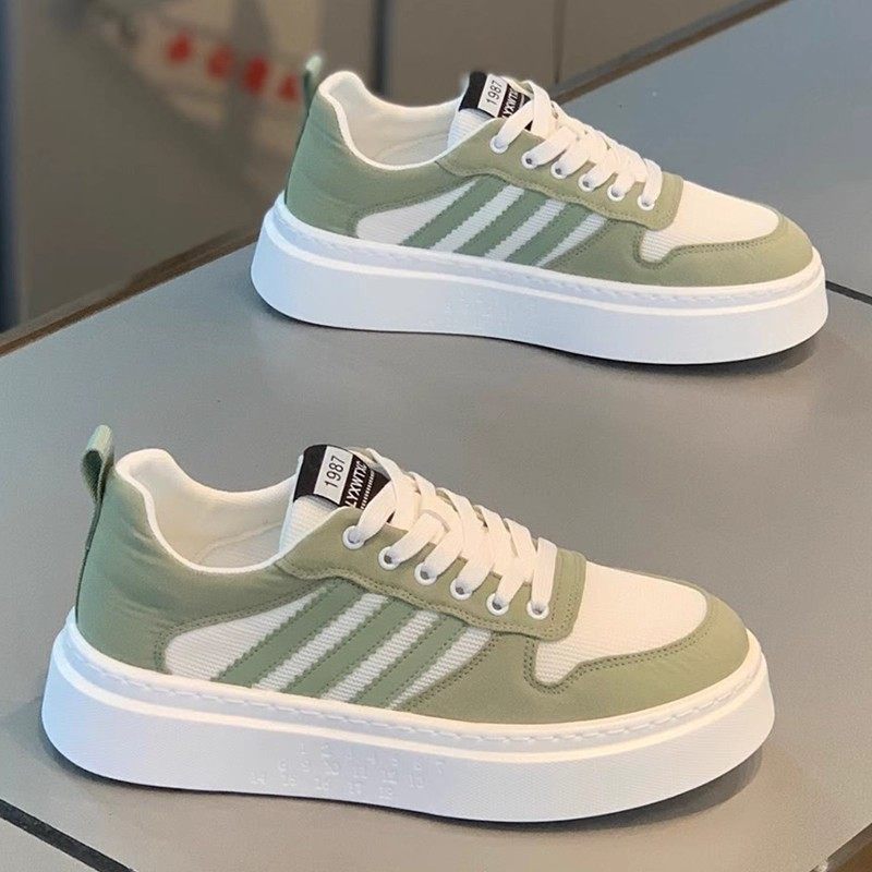 Zongcaileader秋季新款低帮厚底经典三道杠板鞋网面透气休闲男鞋,淘宝优惠券,粉丝福利购,淘宝优惠卷