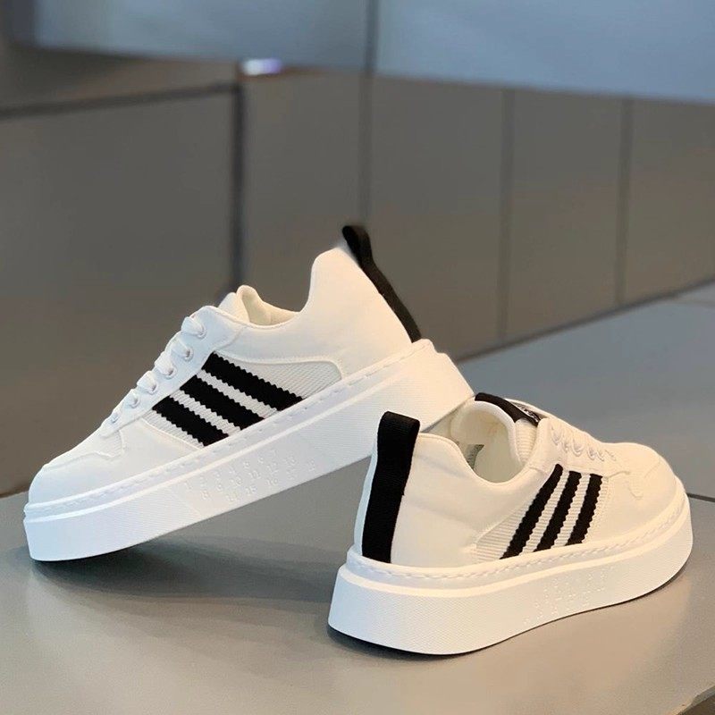 Zongcaileader秋季新款低帮厚底经典三道杠板鞋网面透气休闲男鞋,淘宝优惠券,粉丝福利购,淘宝优惠卷