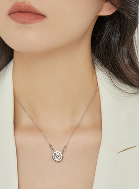 GlamEver纽扣项链情侣项链