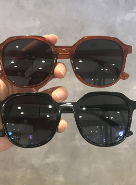 ins茶色墨镜女大框显瘦