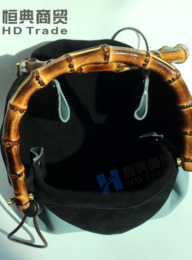 原创手工头层真皮竹节收纳大容量