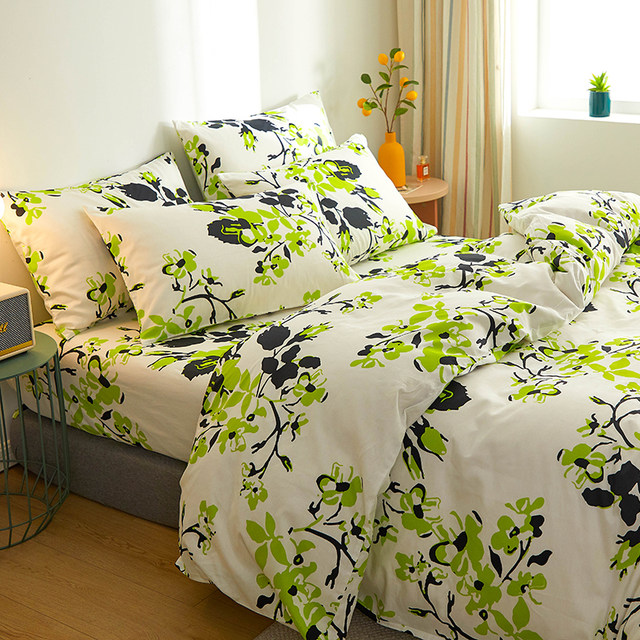 Soft Nordic style small and fresh cotton four-piece set twill
