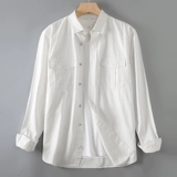 Хлопковая осенняя рубашка, универсальный лонгслив, в американском стиле, свободный крой