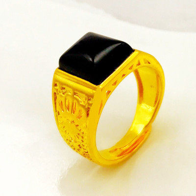 越南沙金男女假纯金色镀金软戒戒指 豆豆龙饰品戒指/指环