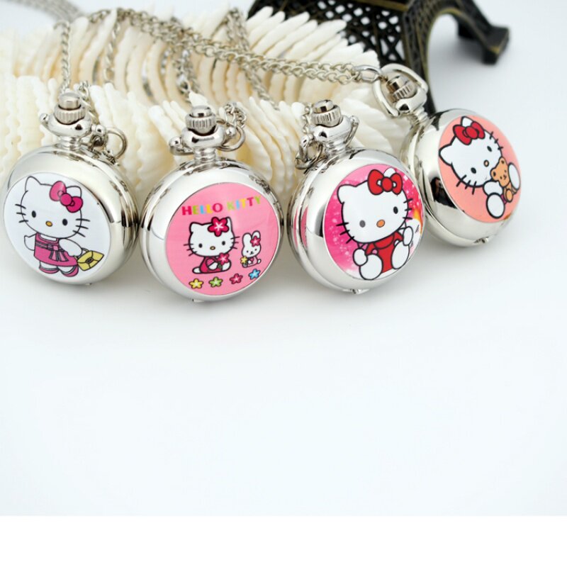 韩版儿童学生小怀表翻盖挂脖子项链 豆豆龙饰品项链