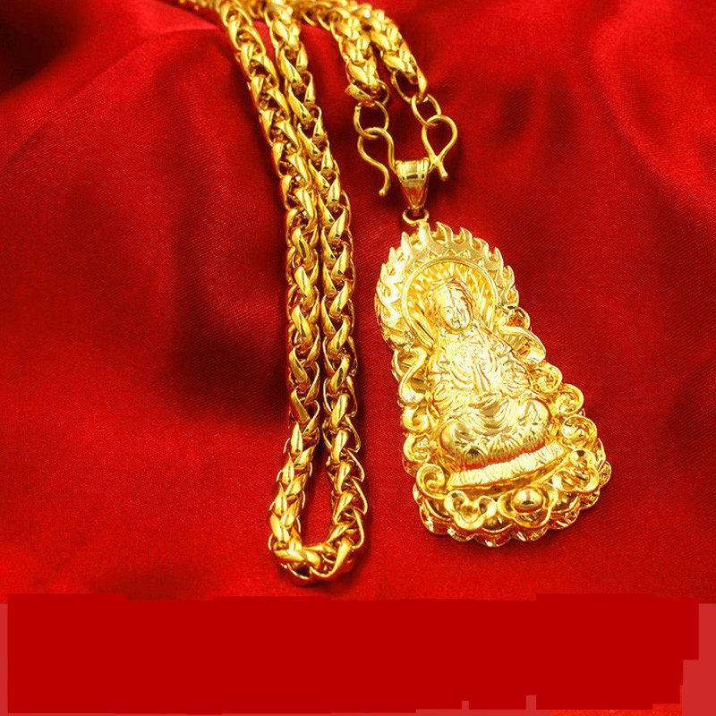 仿真黄金色久不掉色999男沙金项链 豆豆龙饰品项链