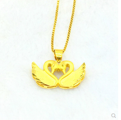 仿越南女士款锁骨久不掉色沙金项链 豆豆龙饰品项链