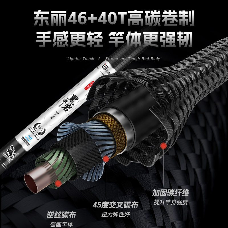 伽玛精工鱼竿手竿超轻超硬碳素台钓竿19调鲫鲤鱼大物综合竿钓鱼杆,淘宝优惠券,粉丝福利购,淘宝优惠卷