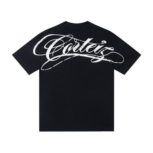 corteiz美式高街潮牌夏季男女同款草写字母印花宽松纯棉短袖T恤衣 - 图1