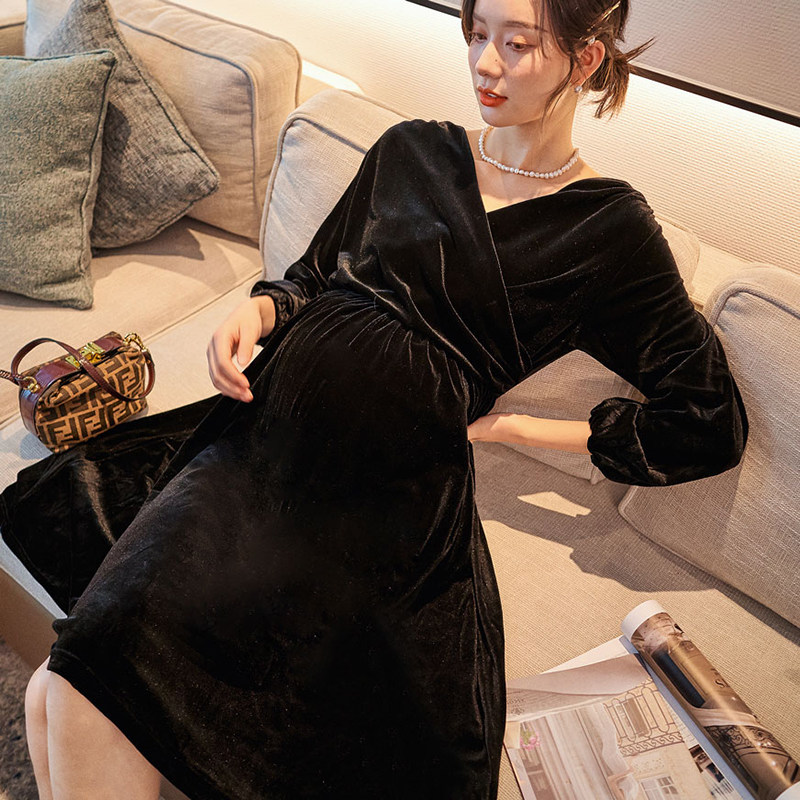 孕妇秋装连衣裙孕妇装时尚款哺乳裙 竺诗连衣裙