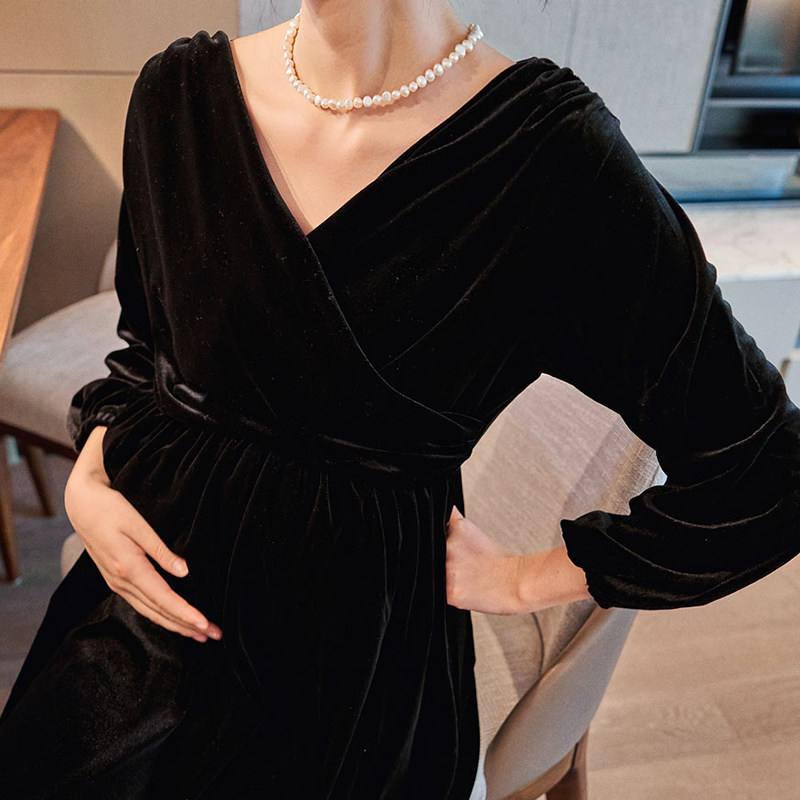 孕妇秋装连衣裙孕妇装时尚款哺乳裙 竺诗连衣裙