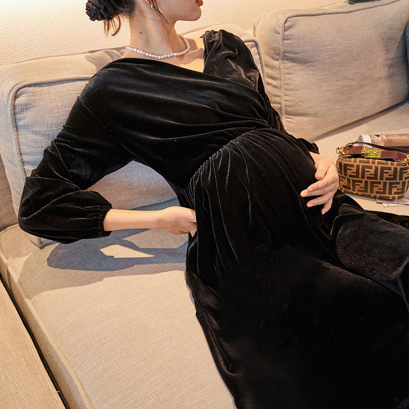 孕妇秋装连衣裙孕妇装时尚款哺乳裙 竺诗连衣裙