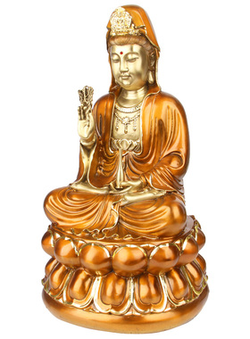 彩绘茶色厘米观音摆件