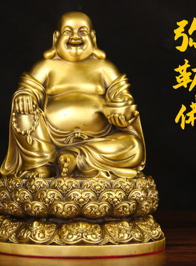 黄铜全莲四圣佛像摆件居家供奉观音大日如来佛铜像装饰