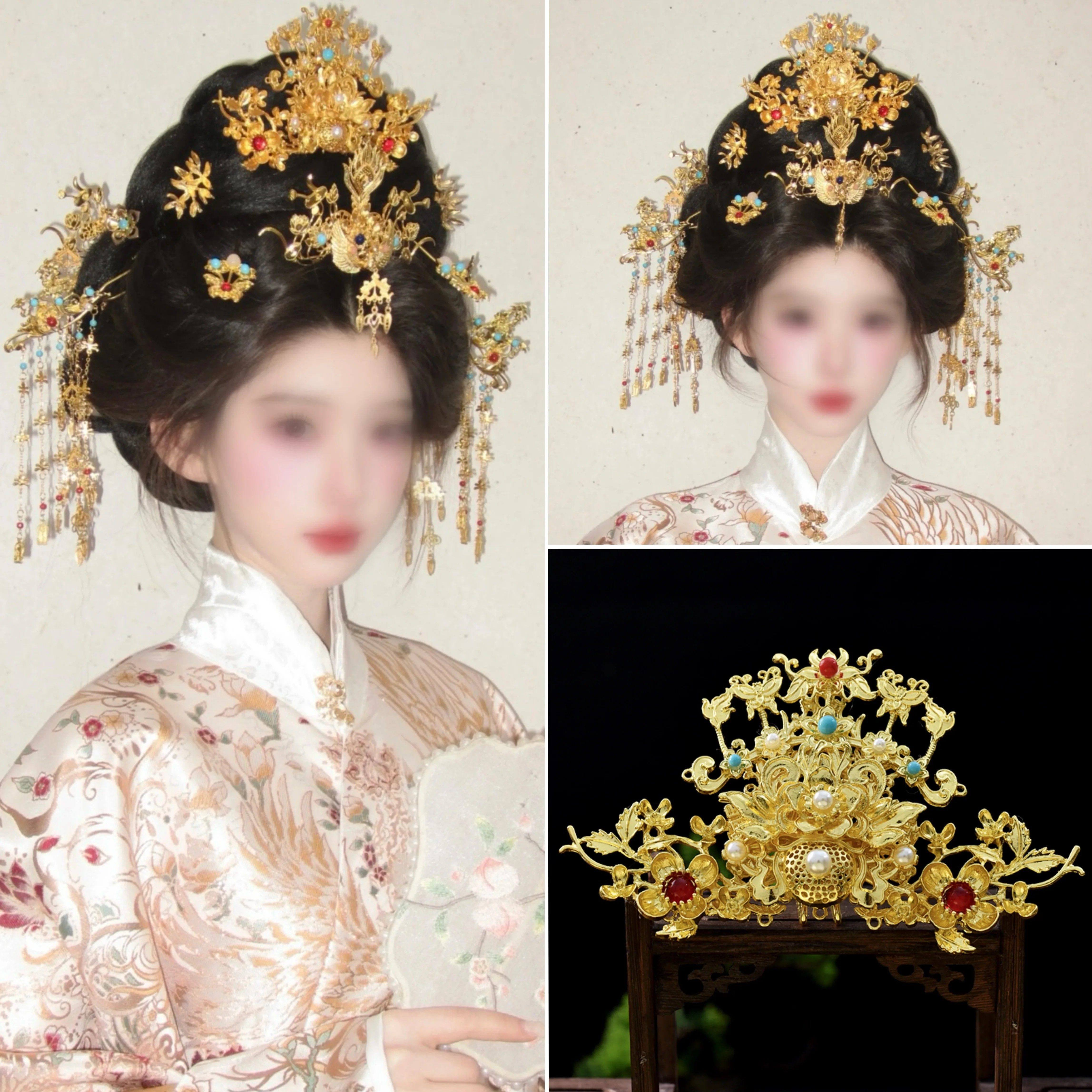 新款爆款唐风公主明制发冠古风配饰原创中式汉服发饰百搭大气配饰,淘宝优惠券,粉丝福利购,淘宝优惠卷