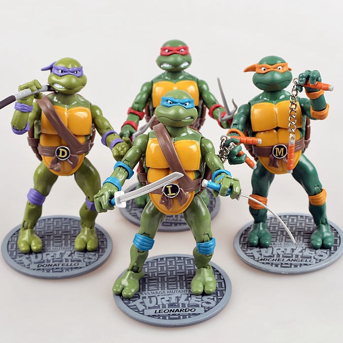 彩星忍者神龟TMNT87动画版可动玩偶模型怀旧塑胶手办玩具摆件全新-图3