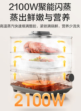 美的蒸魔方蒸煮炖一体电蒸锅