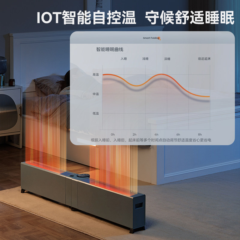 美的石墨烯踢脚线家用电暖气加热器 美的生活电器暖风机/取暖器
