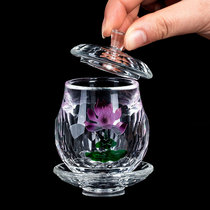 Crystal Lotus small number for the Buddhas Cup Guanyin Water Supply Cup Home Buddha Former for the cup Buddha Hall Supplies Goncups