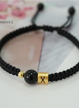 s925字母转运珠镀金情侣闺蜜玛瑙