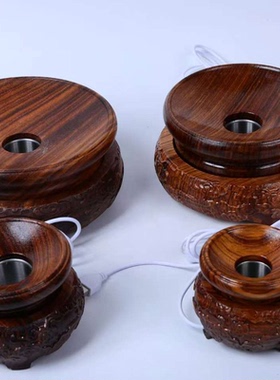 水晶球底座实木旋转高档球座灯座球形收纳支架摆件时尚创意摆件