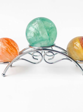 新款合金桥形三球五球底座支架摆件创意金属水晶石工艺品置物架