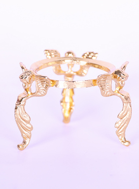 新款金属花型形圆球水晶球金色基座原石矿石矿标展示底座底托摆件