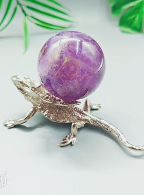 水晶球底座动物蜥蜴创意摆件家居客厅桌面球托矿标底托装饰置物架