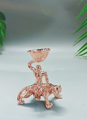 新款合金狮子猎人水晶球底座蛋形底托金属托家居收纳置物架摆件