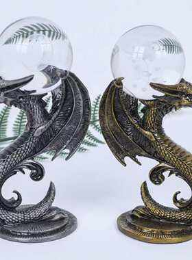 新款DIY翼龙烈龙球座供应球座合金工艺品球托水晶底座工艺品摆件
